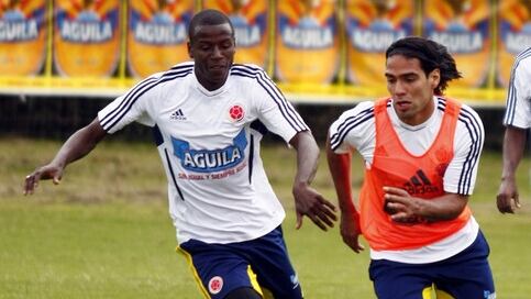 Adrián Ramos y Falcao García, compañeros en la Selección Colombia (imagen del 2011).