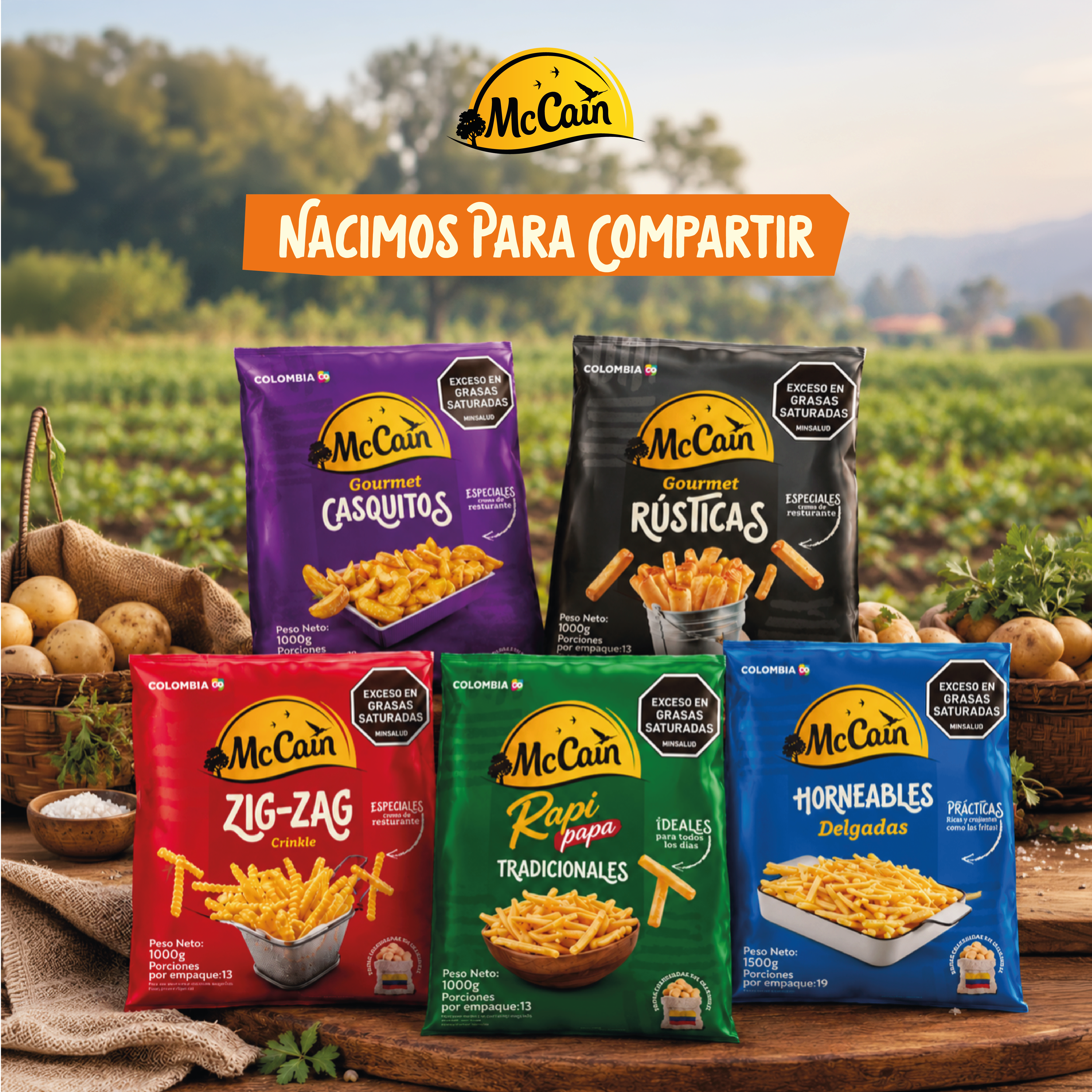 Cortes artesanales y gruesos, opciones delgadas, casquitos, papas en zigzag y rústicas hacen parte de los más de 100 productos que ofrece esta compañía