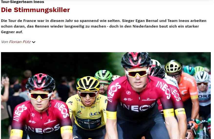El semanario alemán 'Der Spiegel' analizó que Egan Bernal y su equipo le "aburrirán" las competencias de ciclismo a sus rivales, pues tienen todo para ganar. 