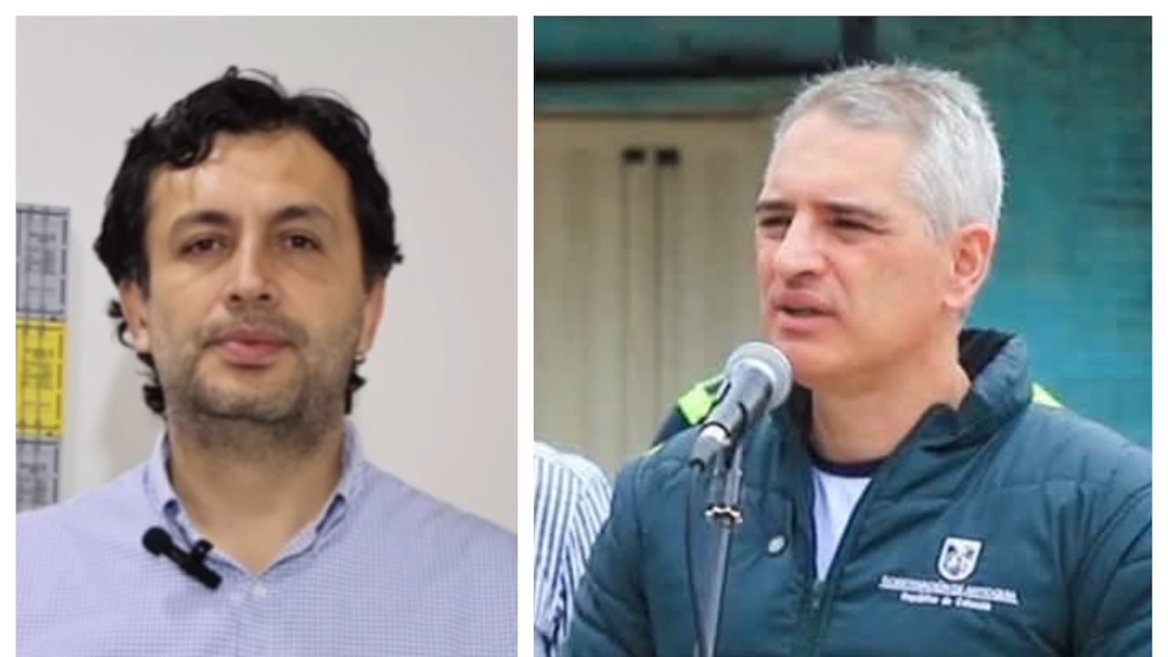 El gobernador de Antioquia (der.), Andrés Julián Rendón, acusó al gerente del hospital del municipio de Caldas, Juan Carlos Sánchez Fernández, de hechos de presunta corrupción. Este anunció que denunciará al mandatario en Fiscalía por calumnia e injuria.