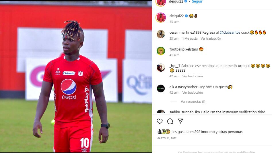 Déinner Quiñones. Foto: Captura de pantalla Instagram Déinner Quiñones (deiqui22).