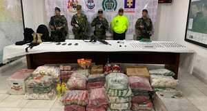 Armamento y víveres fueron incautados en el campamento de la disidencia Jaime Martínez.