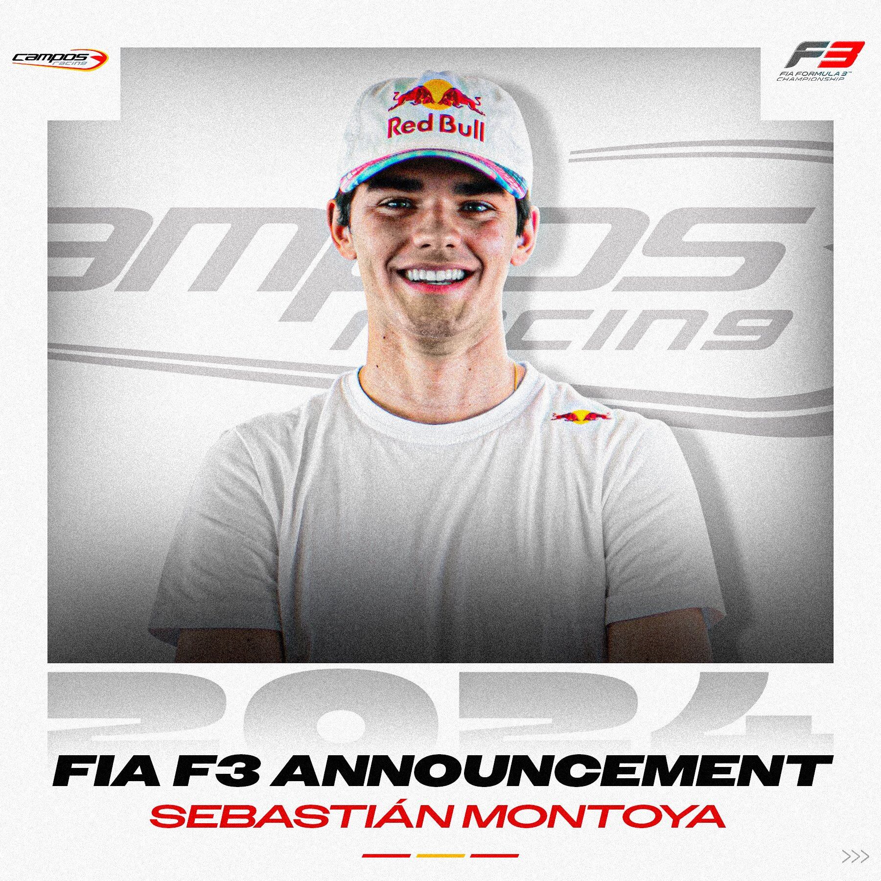 Sebastián Montoya continuará en la F3, pero defendiendo los colores de Campos Racing.