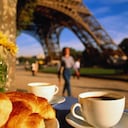 Eiffel Tower in background.