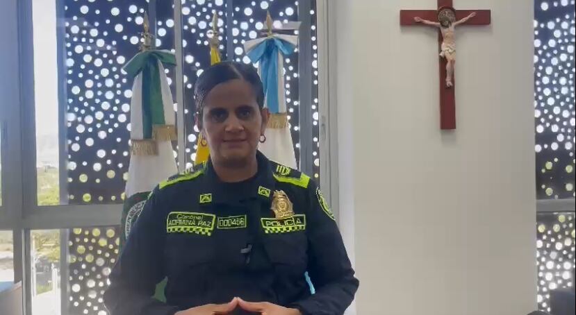 Coronel Adriana Gisela Paz Fernández, comandante Policía Santa Marta.
