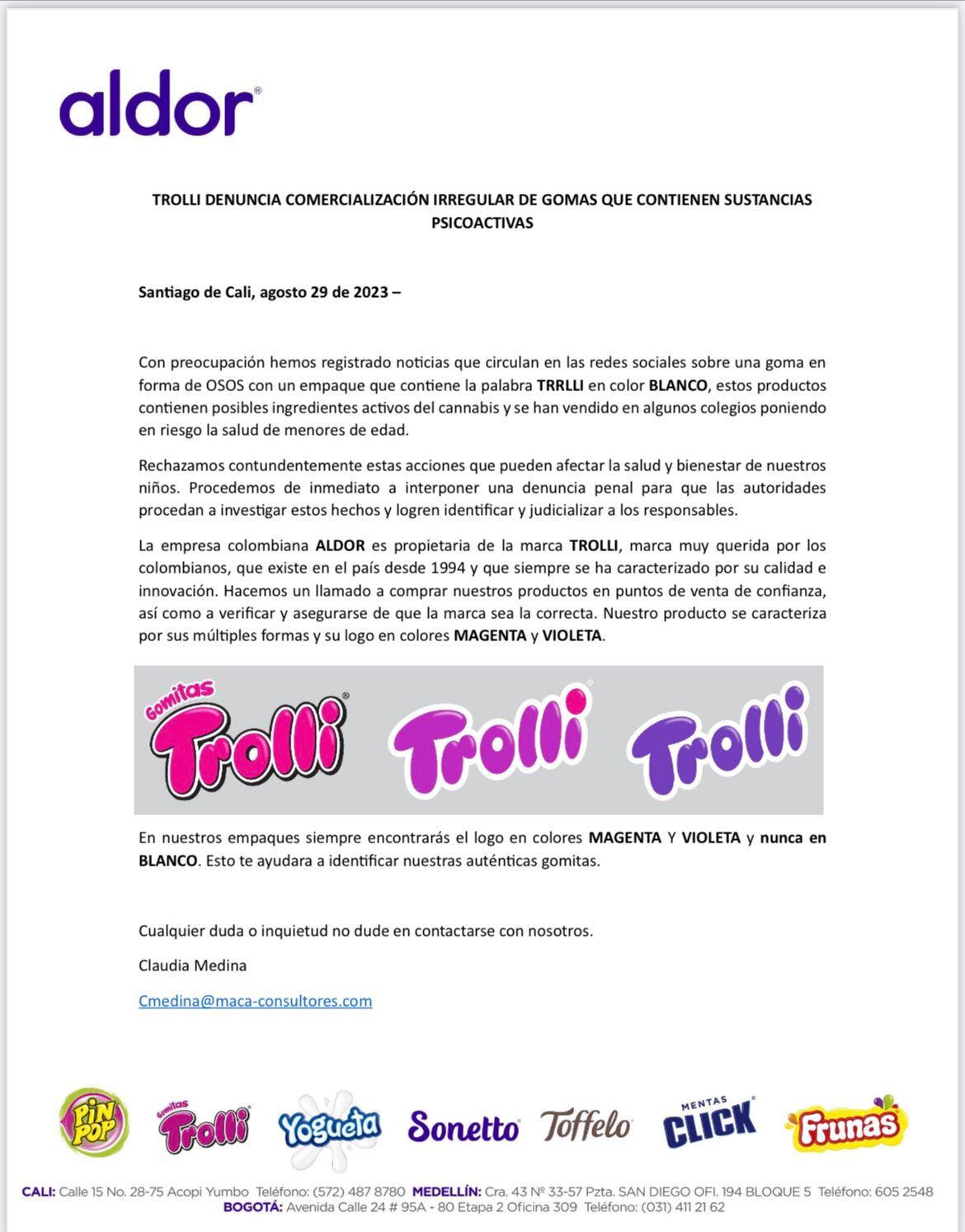 Empresa denunció que le estarían intentando copiar su empaque de gomitas.