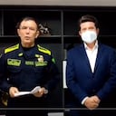 El comandante de la Policía, general Jorge Luis Vargas y el ministro de la Defensa, Diego Molano, hicieron varios pronunciamientos.