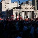 People protest demanding the reform of the judicial system outside the Justice Palace in Buenos Aires, on February 1, 2022. (Photo by Matías Baglietto/NurPhoto via Getty Images)