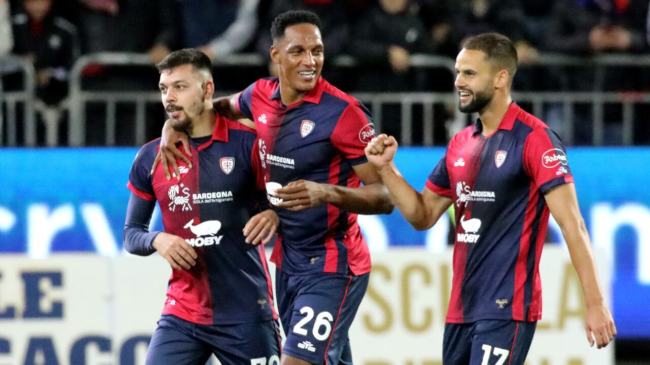 Yerry Mina anotó su primer gol con Cagliari