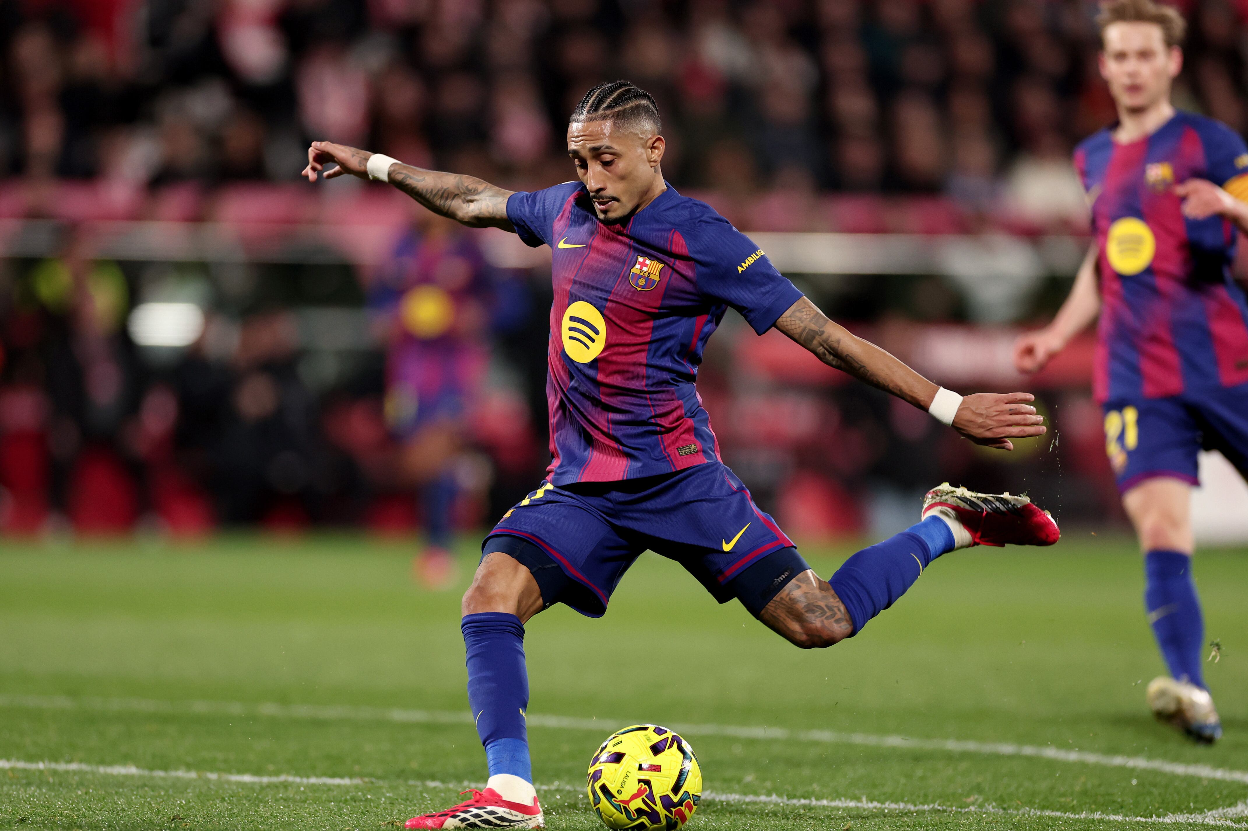 Raphinha en el juego de Barcelona ante Girona.