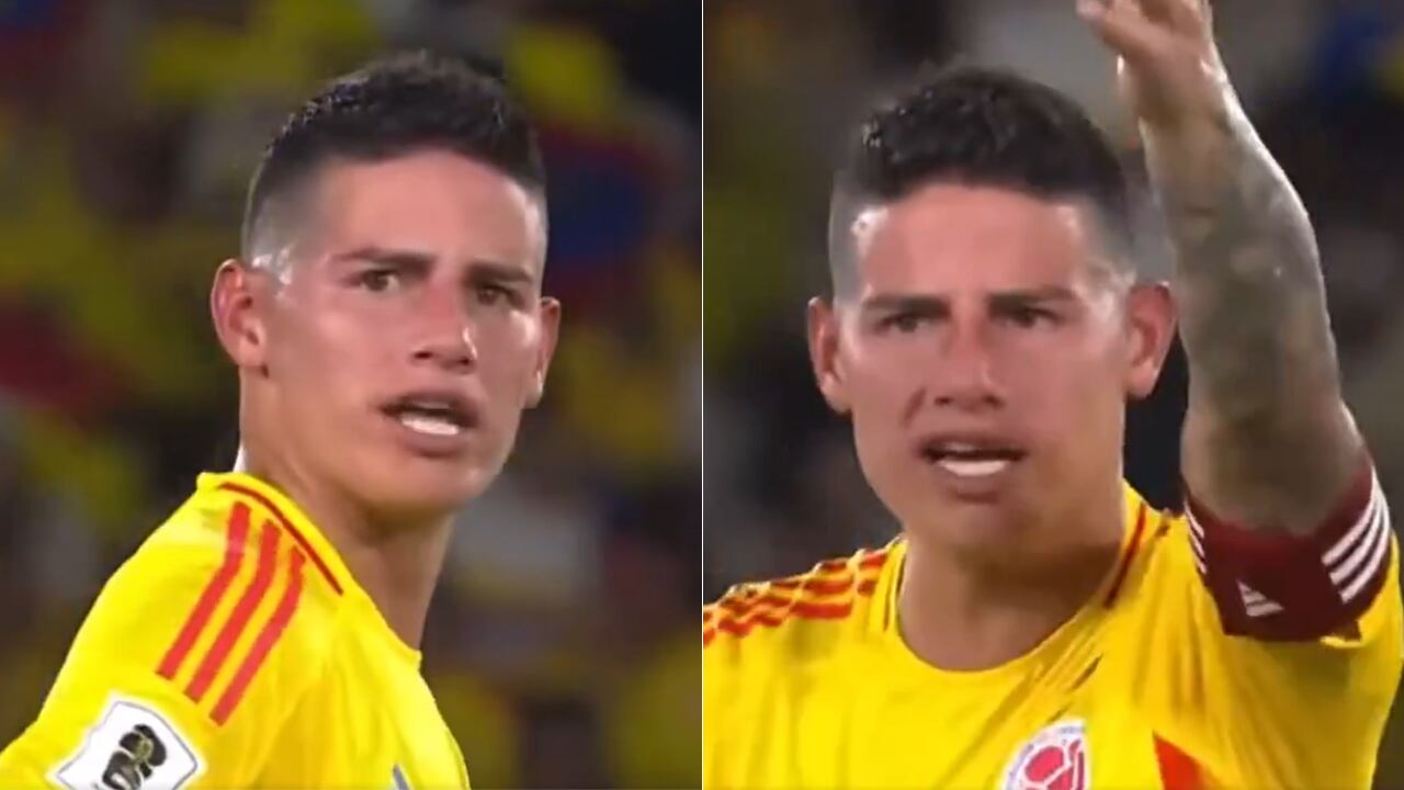 James Rodríguez mostró su malestar al término del primer tiempo ante Bolivia.