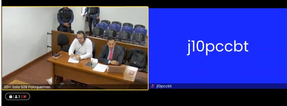 John Poulos en el juicio por el feminicidio de la DJ Valentina Trespalacios.