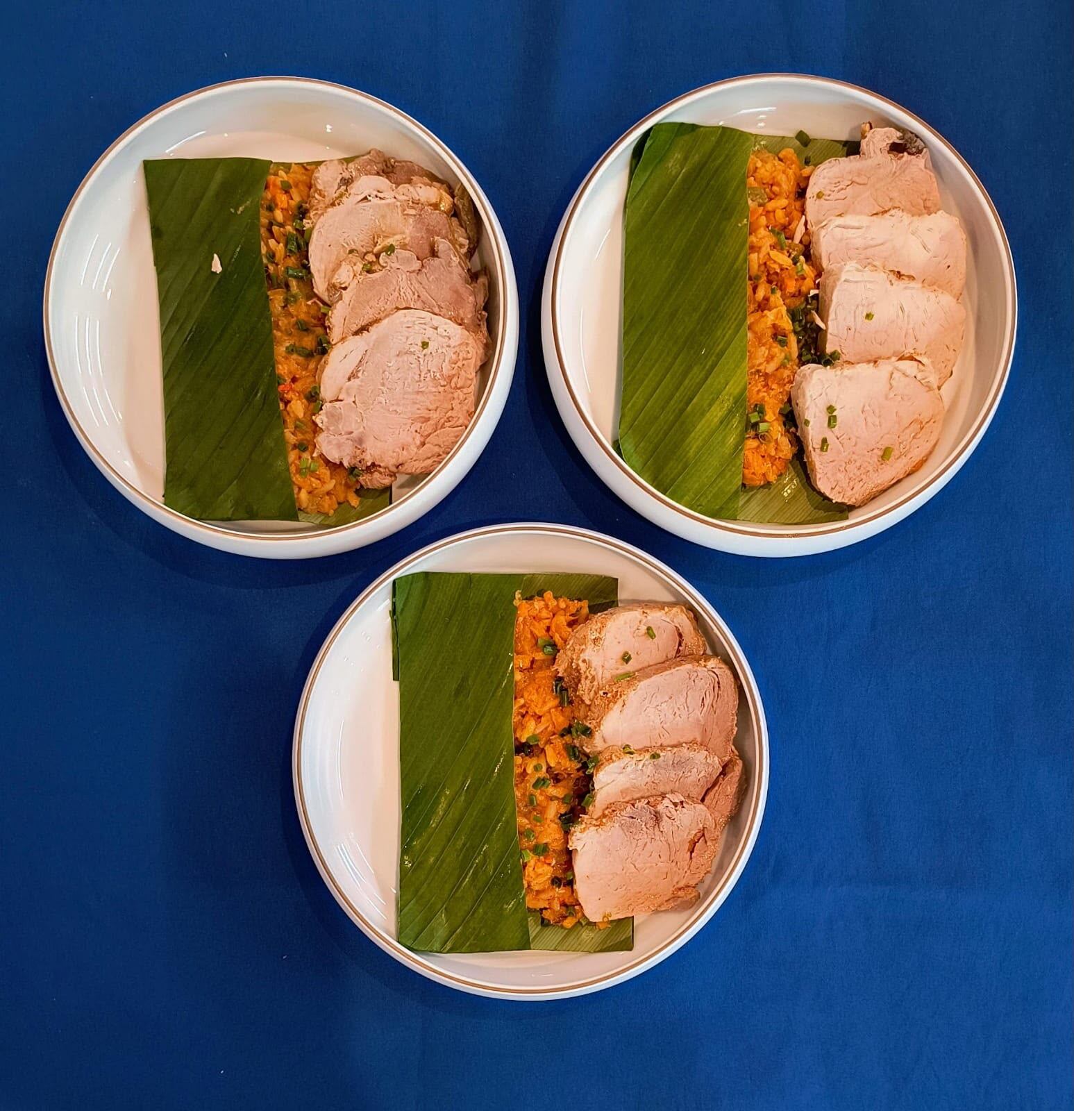 Arroz apastelado de cerdo.