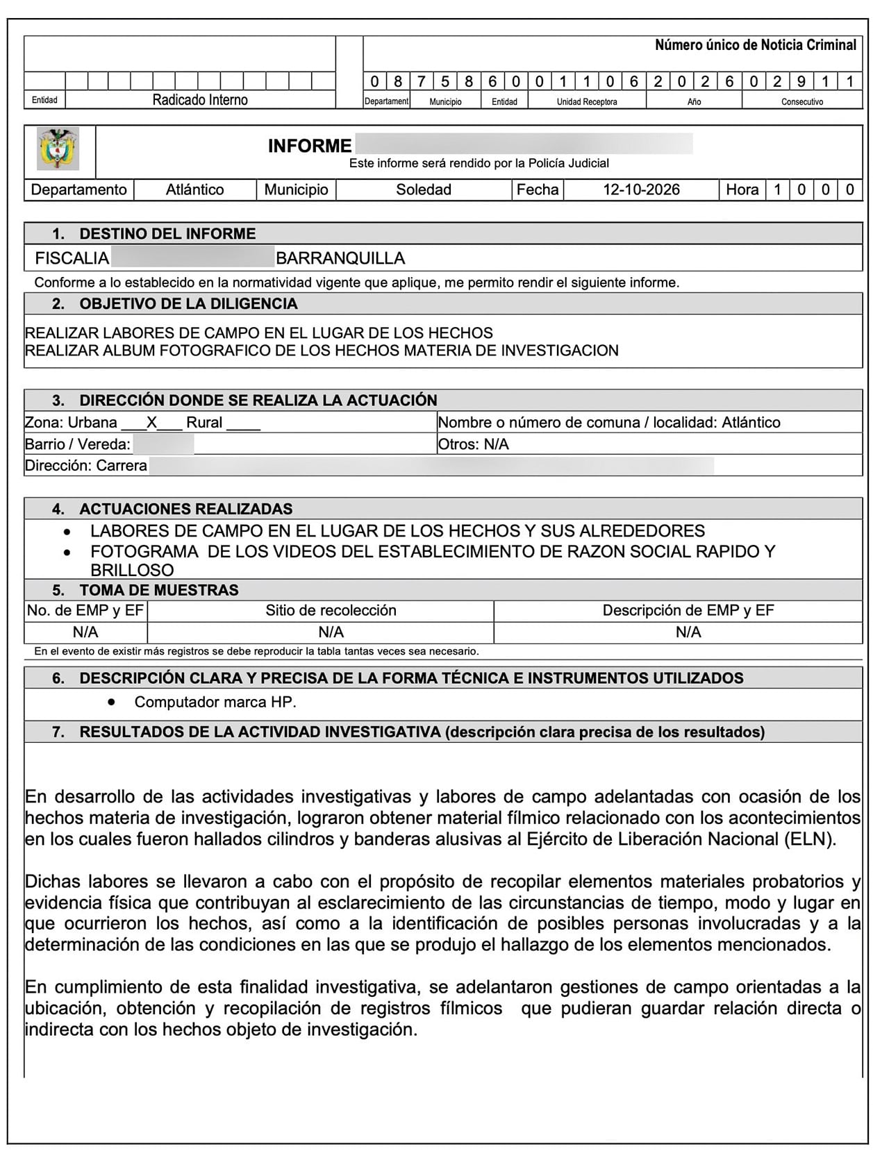 FOTO: suministradas a semana - API