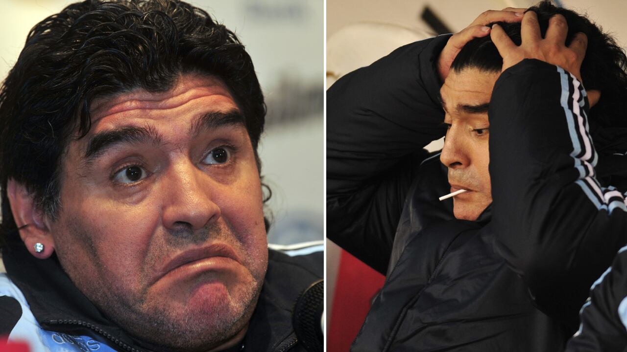 Diego Maradona enfrentó a Colombia como técnico en 2009.
