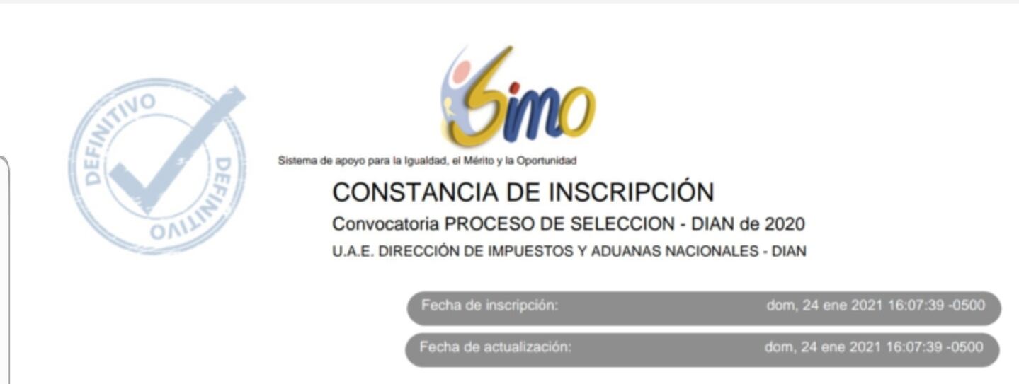 Constancia de inscripción