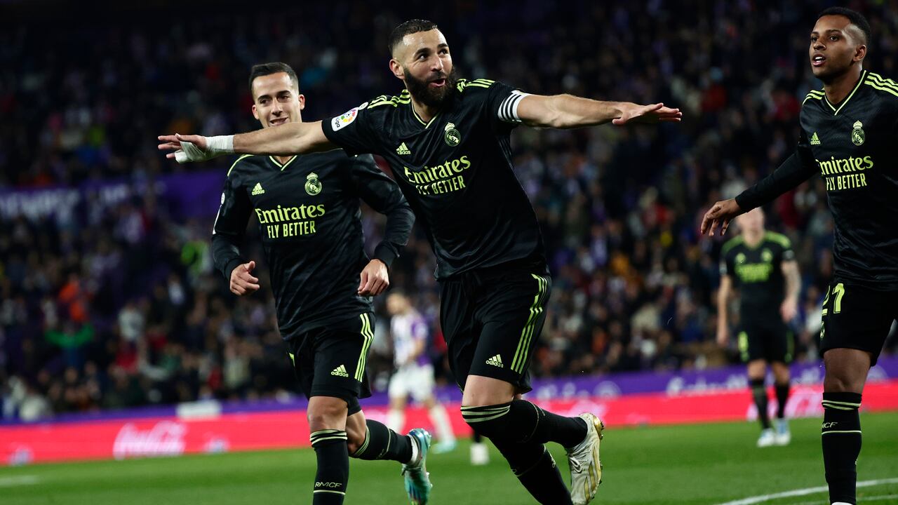 Karim Benzema anotó doblete en el duelo con Real Valladolid.