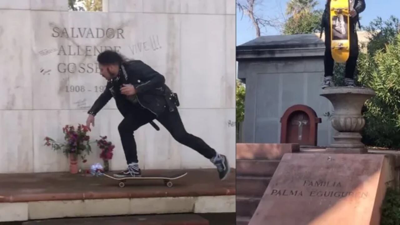 Los hombres patinaron sobre mausoleos, entraron a tumbas y robaron huesos del cementerio.