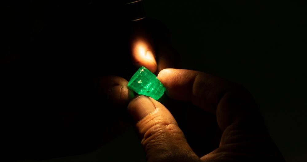 Esmeralda extraída de la mina Coscuez