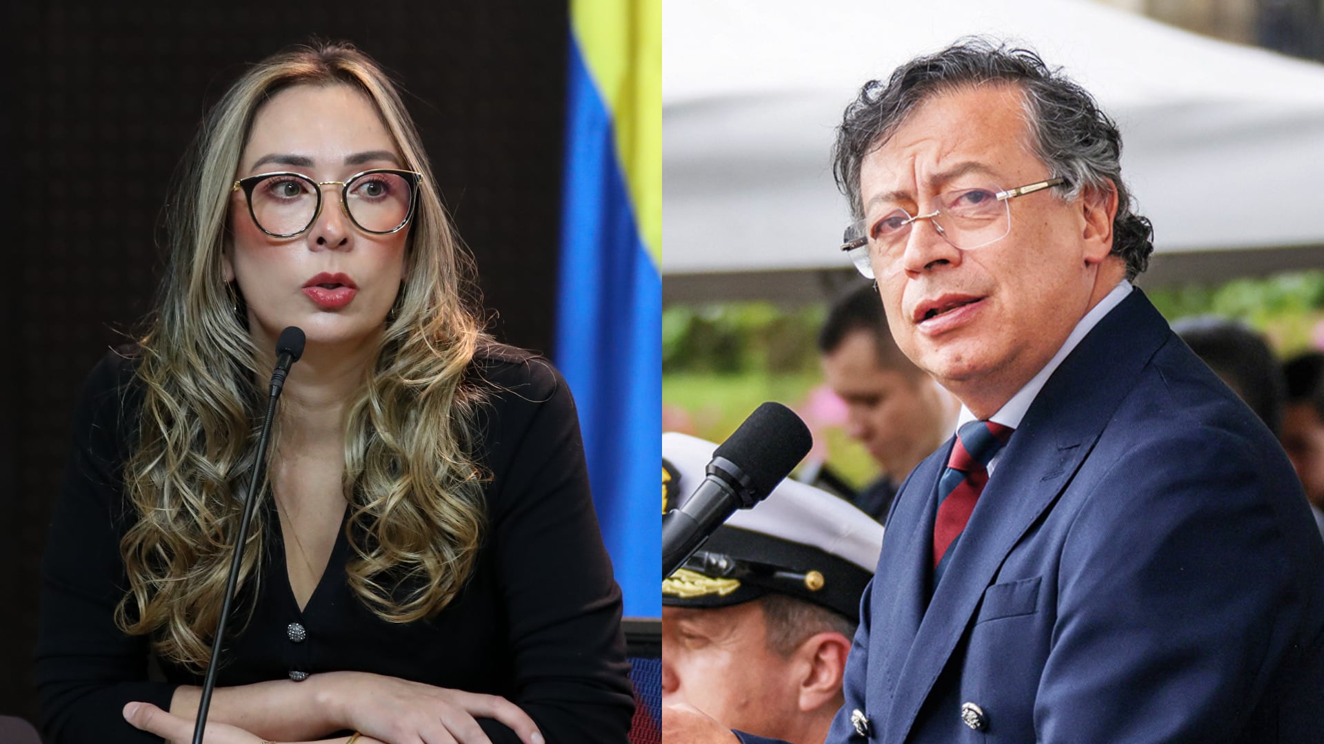 Katherine Miranda y Gustavo Petro.