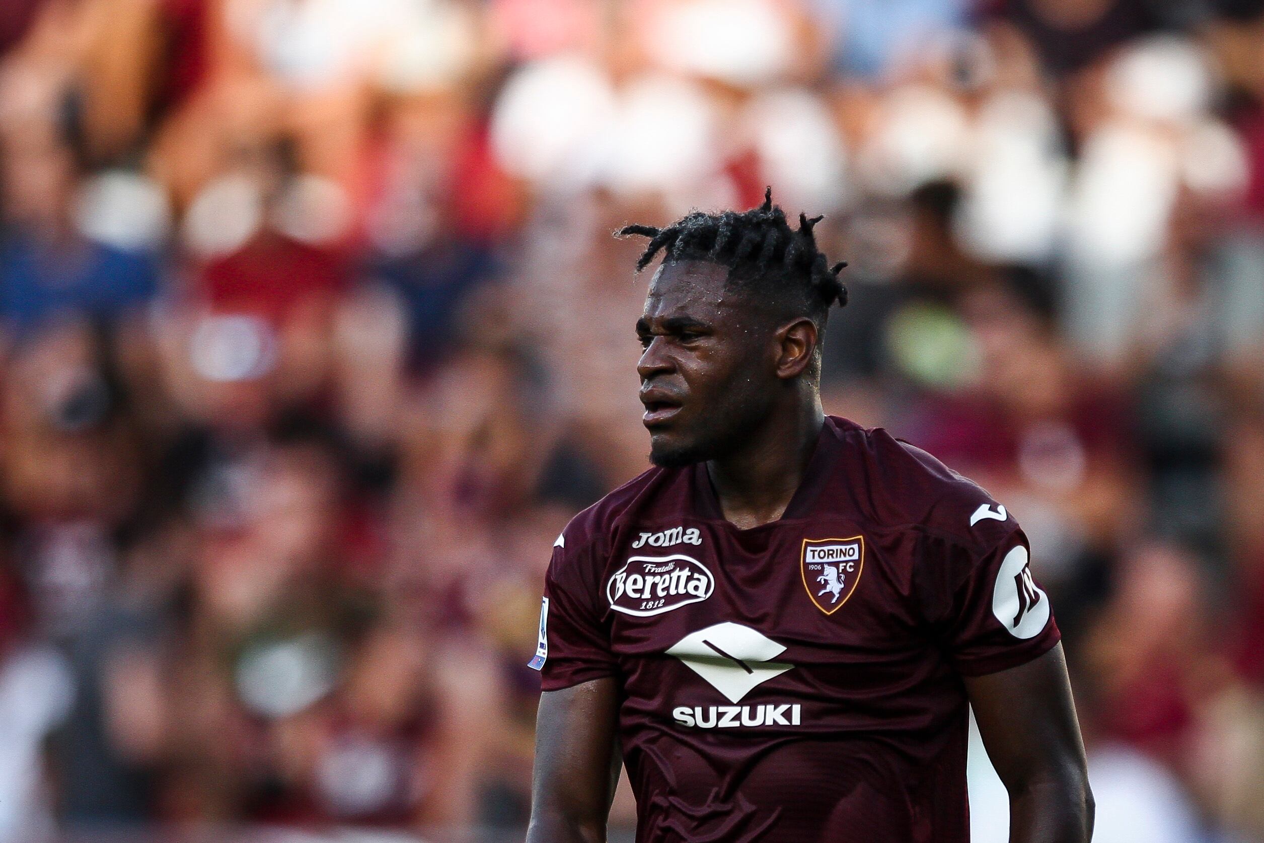 Torino forward Duvan Zapata (91) looks on during the Serie A football match n.3 TORINO - GENOA on September 03, 2023 at the Stadio Olimpico Grande Torino in Turin, Piedmont, Italy. (Photo by Matteo Bottanelli/NurPhoto via Getty Images)