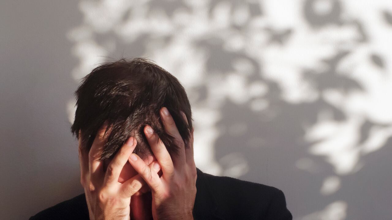 Troubled man suffering mental illness