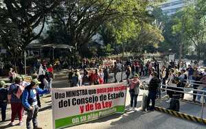 La protesta se llevó a cabo este miércoles.