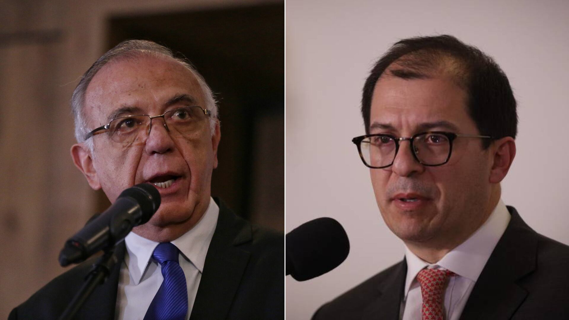 El ministro de Defensa, Iván Velásquez, y el fiscal general, Francisco Barbosa.