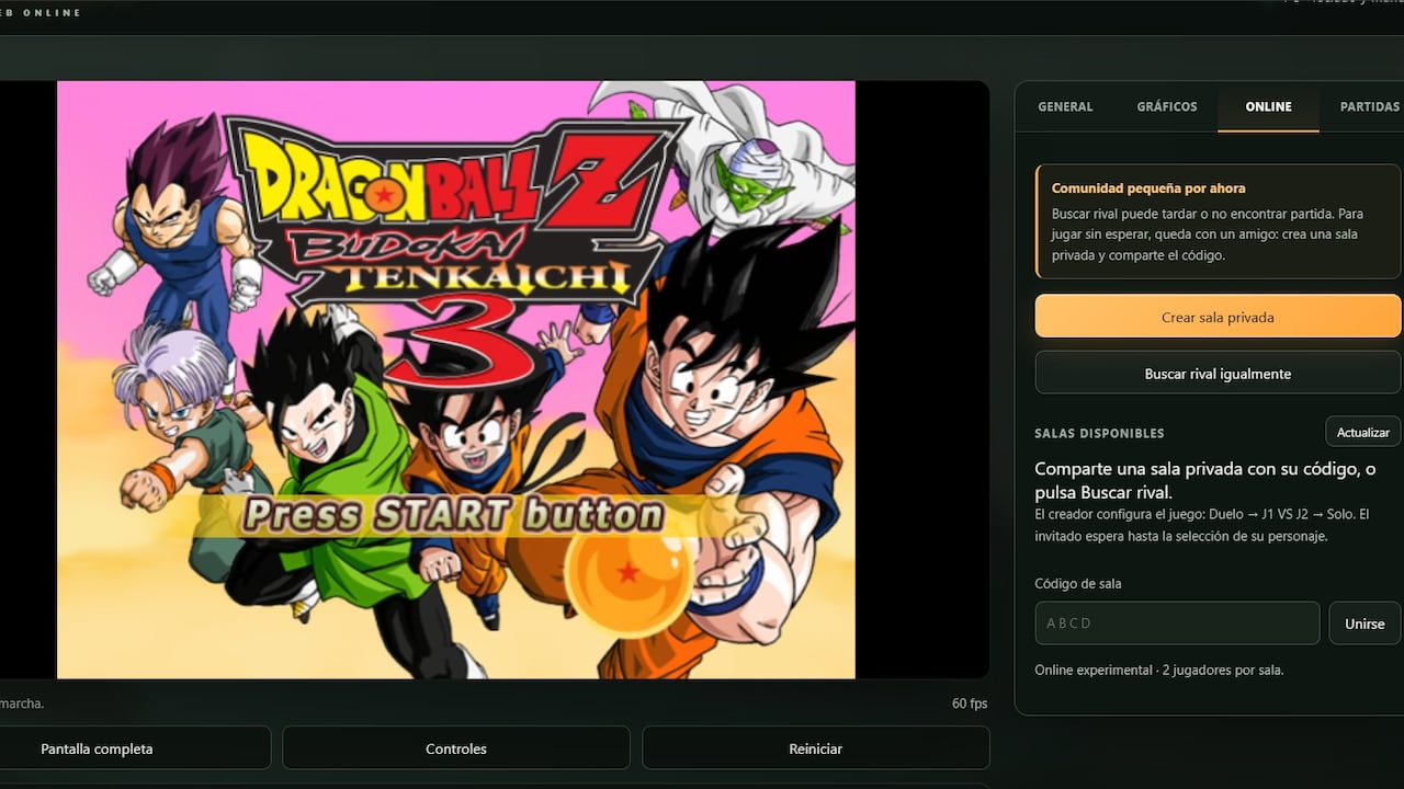 Una página permite revivir los combates de Budokai Tenkaichi 3, aunque no es una versión oficial.