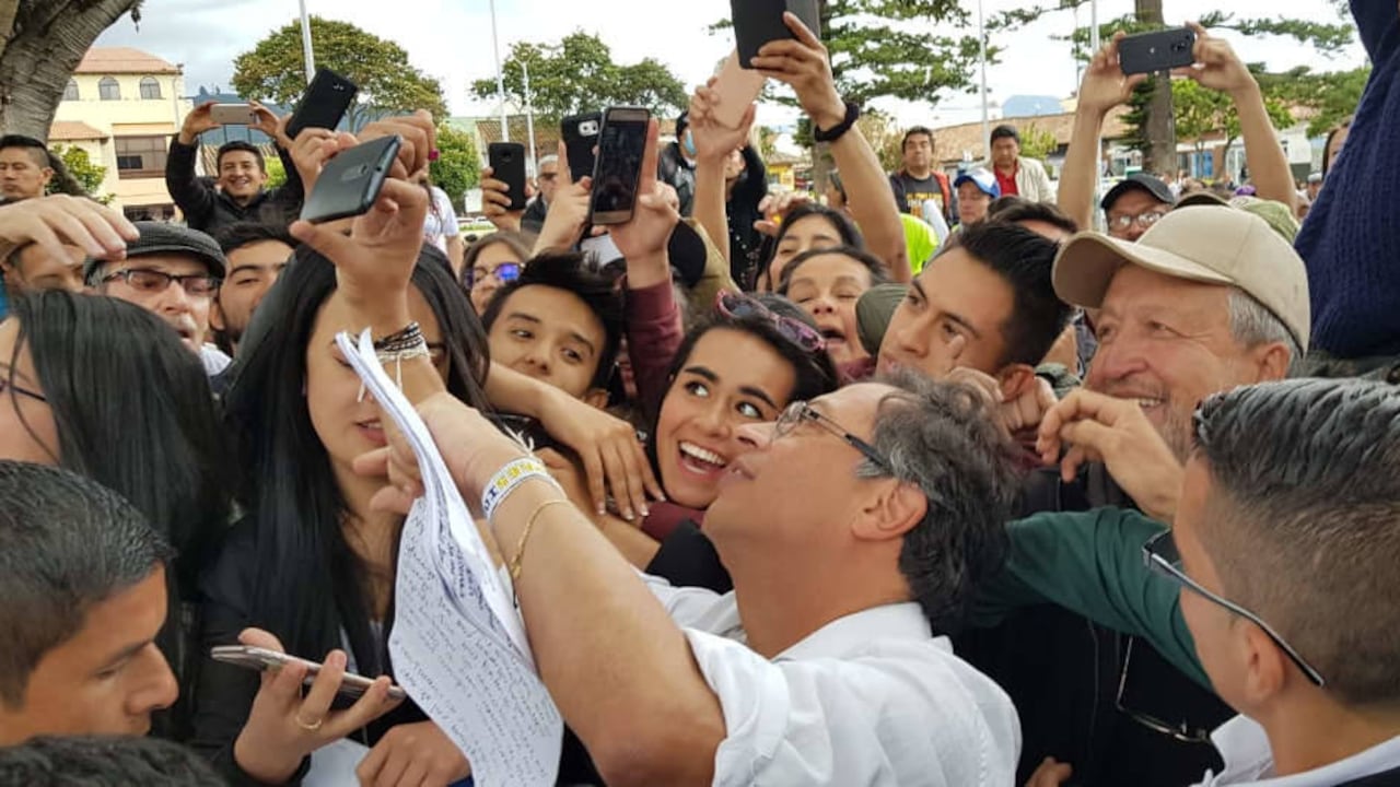 Gustavo Petro a su llegada a Zipaquirá
