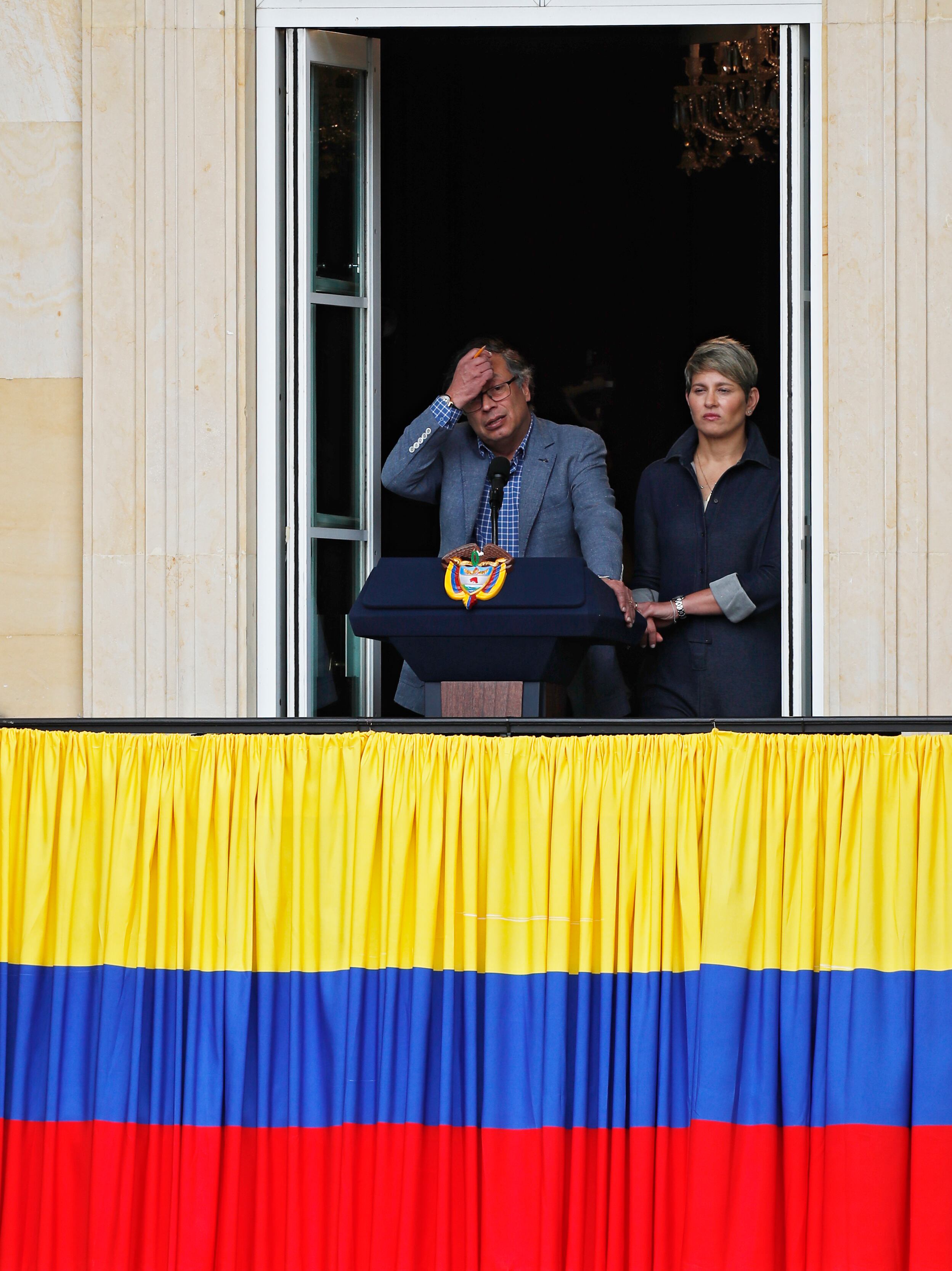 Presidente de la República Gustavo Petro convocó al pueblo el dia de los trabajadores a marchas y que lo acompañaran al discurso  desde el balcón de la Casa de Nariño
Petro preocupado
Petro favoravilidad
Aprobación de Petro
Bogota  mayo 1 del 2023
Foto Guillermo Torres Reina / Semana