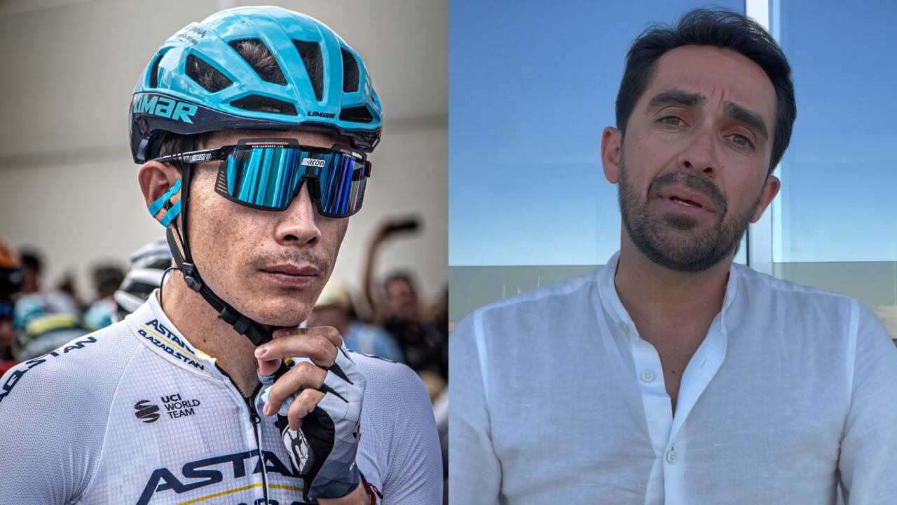 Miguel Ángel López y Alberto Contador. Foto: FTV/ SEMANA//SEMANA