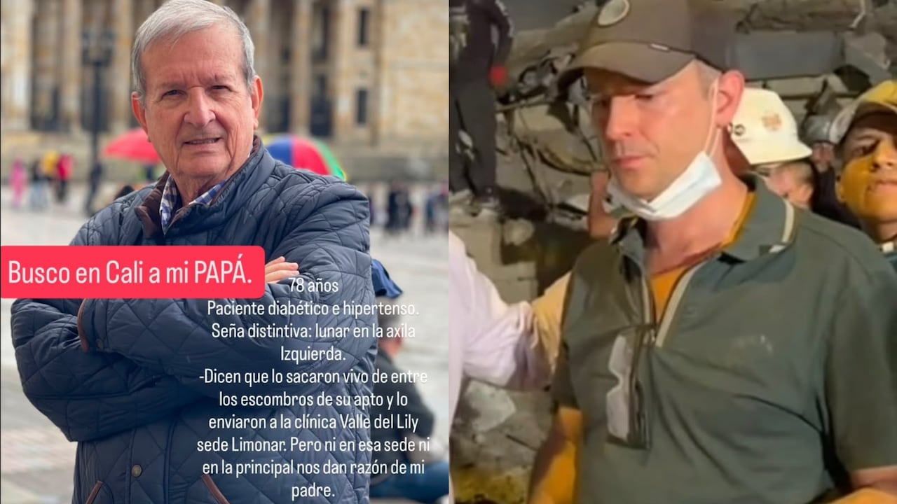 Darío Patiño, desaparecido tras terremoto en Cali, y su hijo Jose Fernando Patiño, periodista.