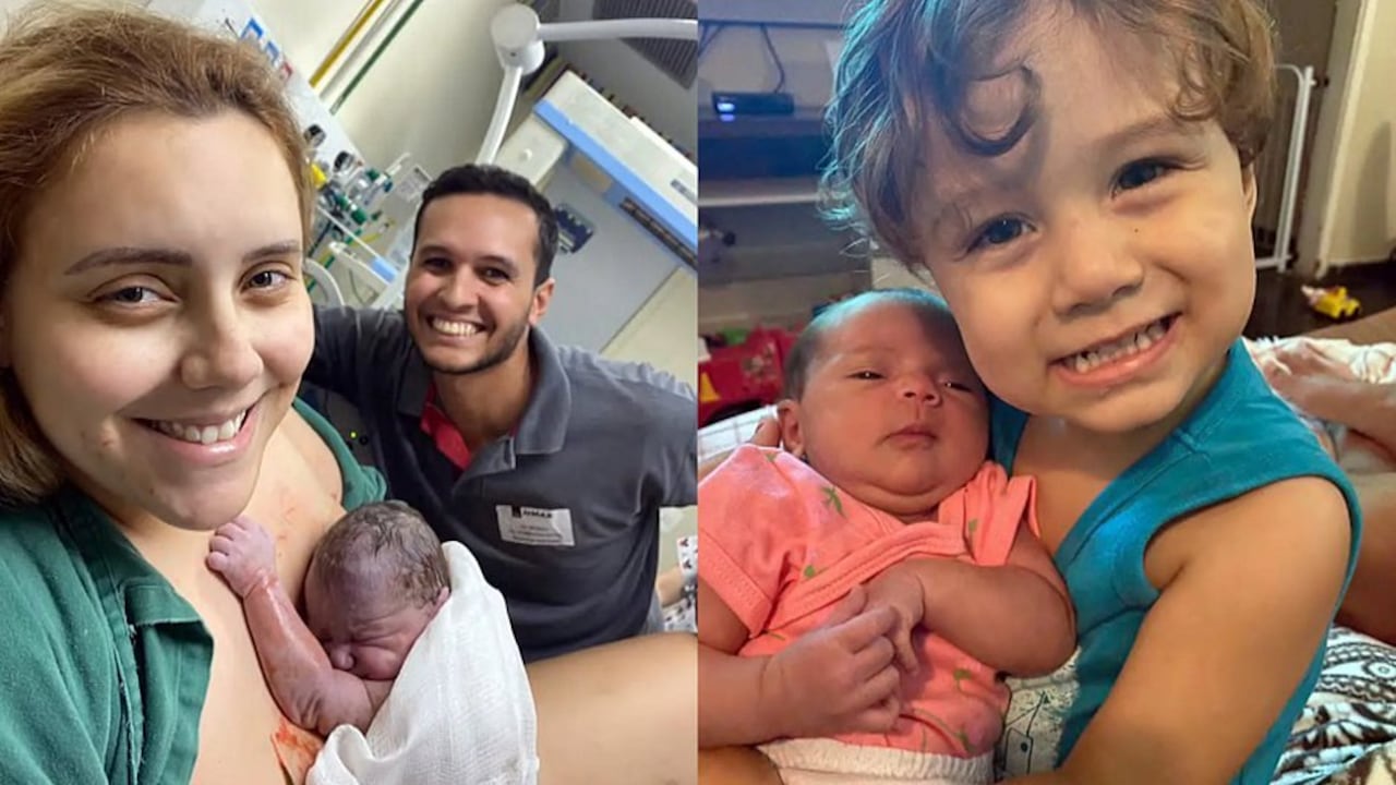 De inmediato la mujer fue trasladada al Hospital Albert Schweitzer para que iniciara con el proceso de parto y allí luego nacería la pequeña Marina.