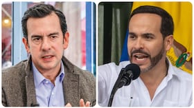 El ministro del Interior, Rodrigo Lara, y el presidente de la República, Abelardo De La Espriella.