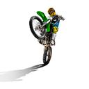 Dirt bike and rider isolated on white background