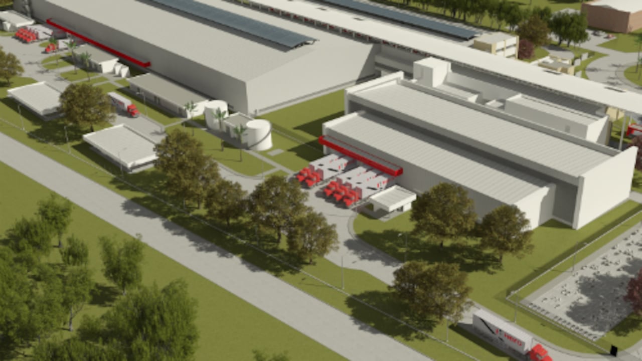 Diseño digital de la planta con la que Hero generará 300 empleos en el Cauca y cerca de 2.500 en cinco años.