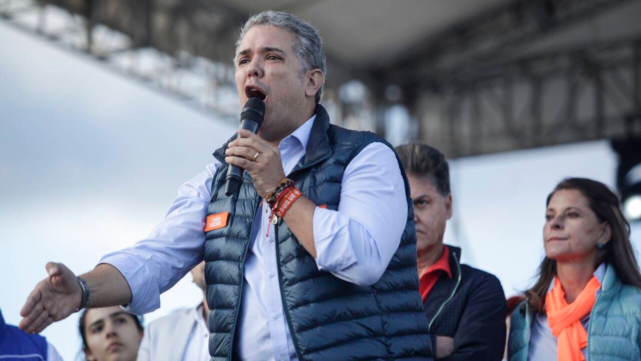 Iván Duque en su cierre de campaña presidencial en 2018.