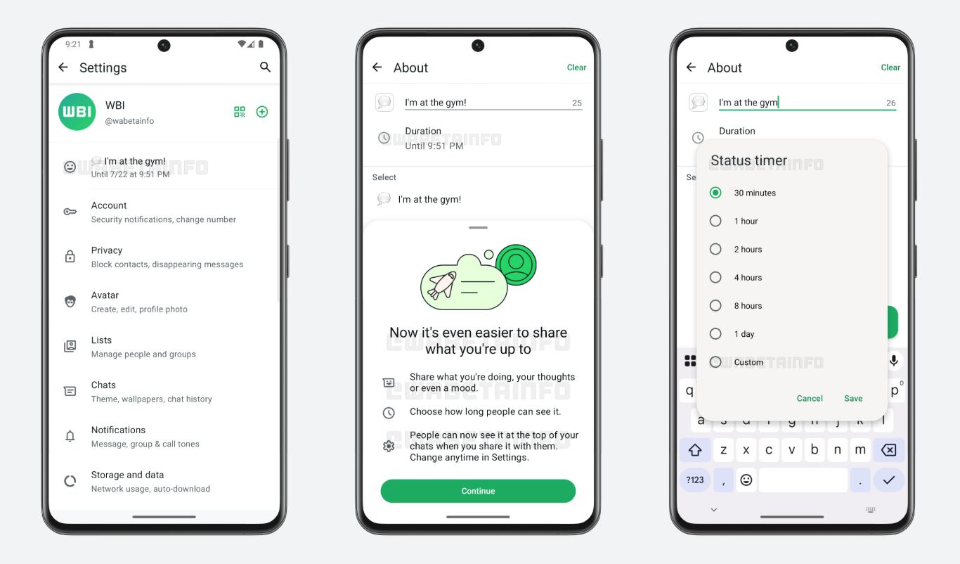 Los estados del perfil podrían tener duración limitada según la nueva función.
