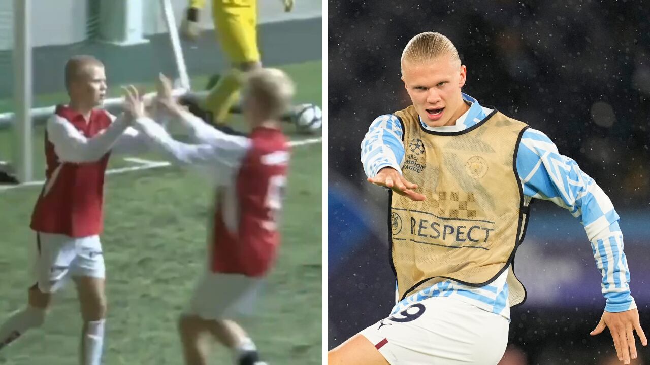 Erling Haaland mostraba su poderío goleador a muy corta edad.
