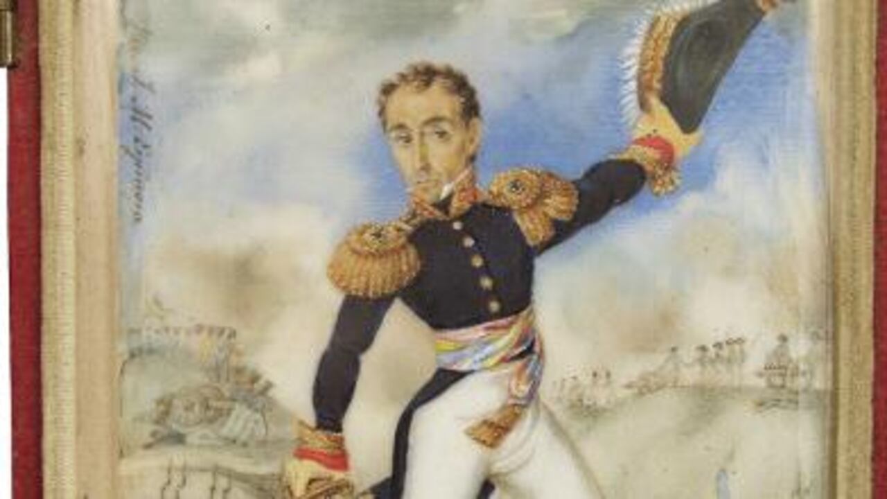 Bolívar en Junín. José María Espinosa Prieto Ca. 1830 Pintura (acuarella/marfil) 7.5 x 6.5c.m. Colección Casa Museo Quinta de Bolívar, Ministerio de Cultura.