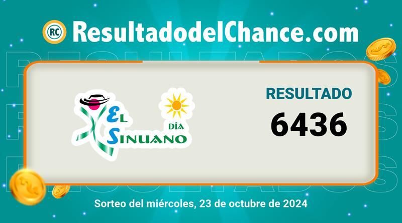 Resultados Lotería Sinuano Día, sorteo del 23 de octubre de 2024.