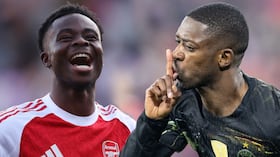 Bukayo Saka y Ousmane Dembelé, figuras de la final de la Champions League.