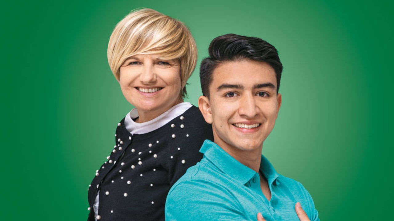 Profesora, Mirella Sborgia y el alumno, Carlos Julián Niño del Gimnasio Alessandro Volta