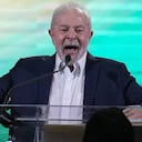 El ex presidente brasileño Luiz Inacio Lula da Silva habla durante el anuncio de su candidatura a la presidencia en las próximas elecciones de octubre, en Sao Paulo, Brasil. Foto: AP/ Andre Penner.