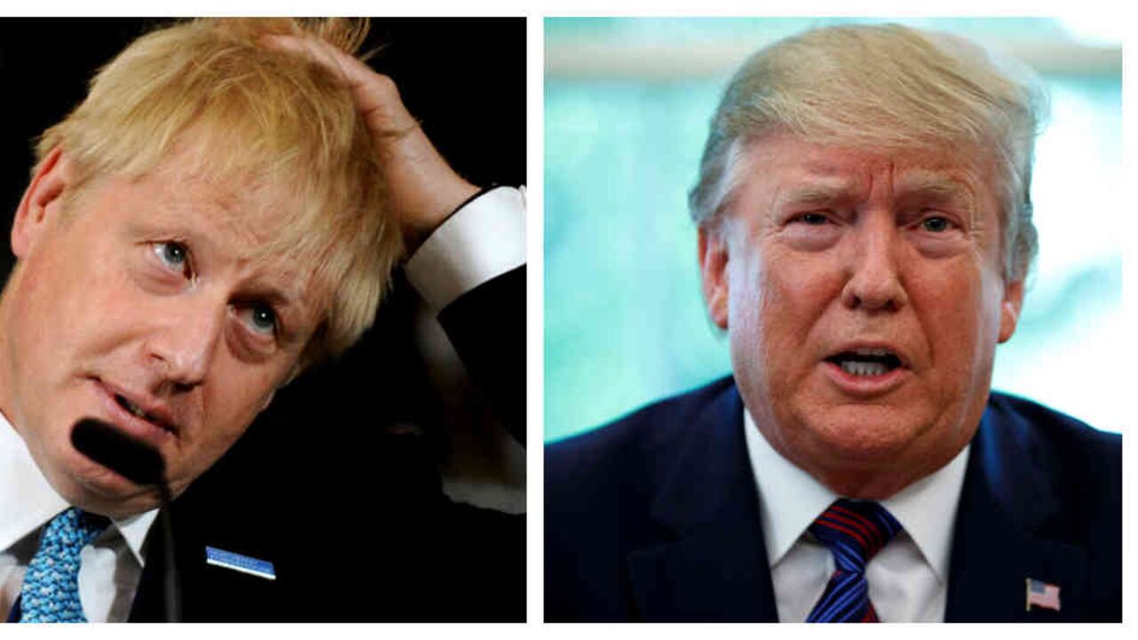 Boris Johnson (izquierda) y Donald Trump (derecha) Fotos: AP