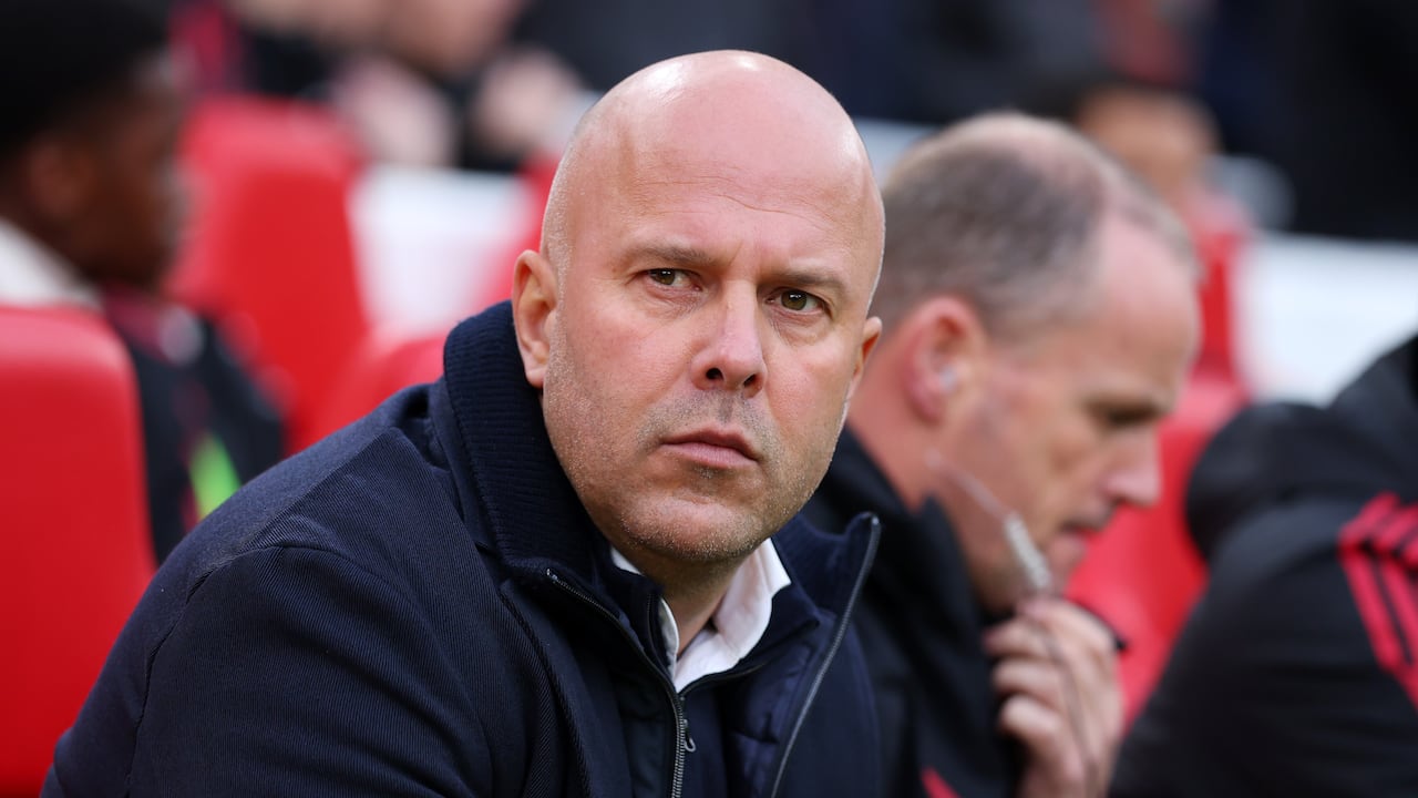 LIVERPOOL, ENGLAND - NOVEMBER 22: Arne Slot, Manager of Liverpool, looks on prior to the Premier League match between Liverpool and Nottingham Forest at Anfield on November 22, 2025 in Liverpool, England. (Photo by Molly Darlington/Getty Images)