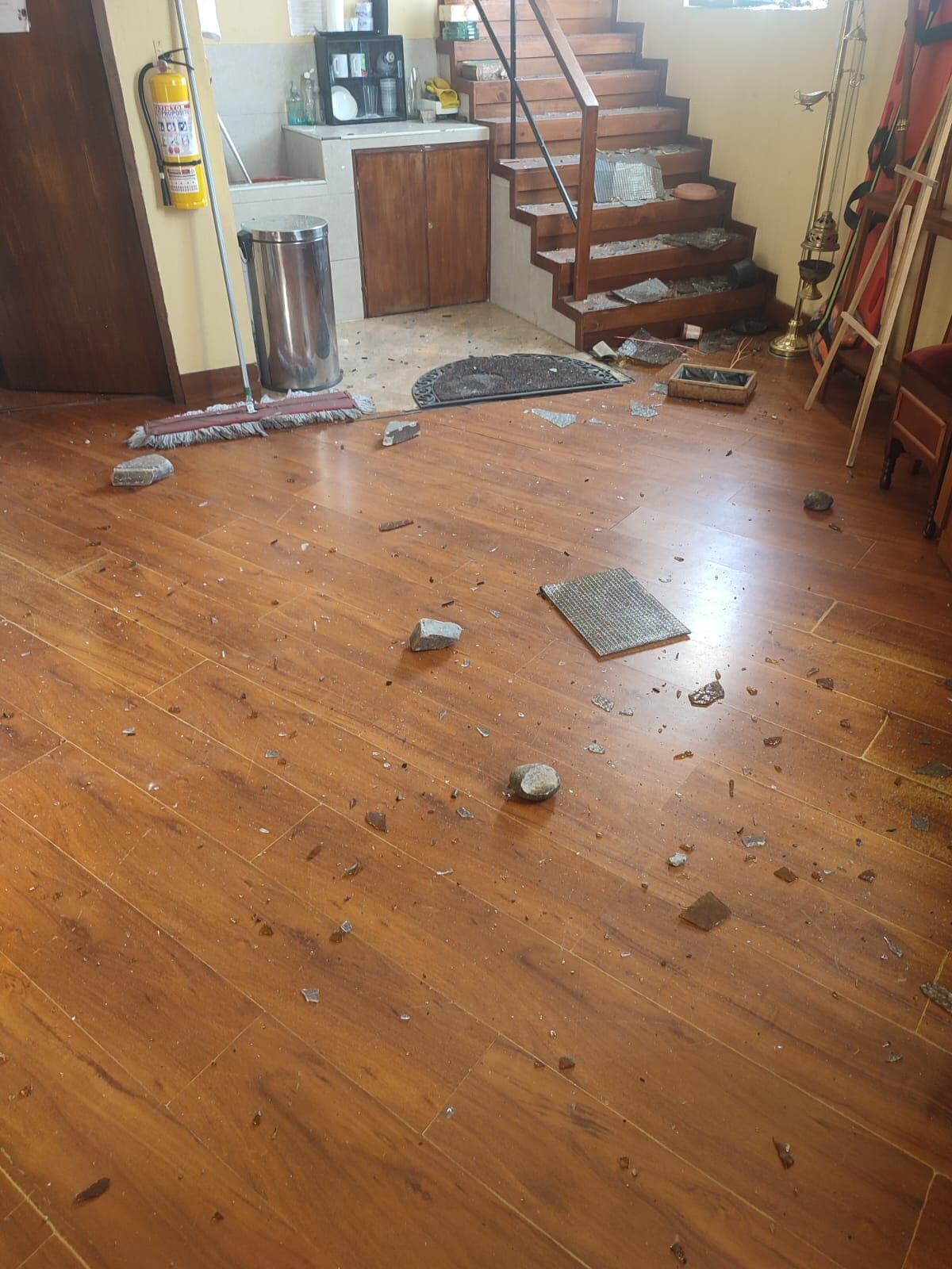 Daños en la parroquia La Porciúncula tras desmanes en inmediaciones de la Universidad Pedagógica.