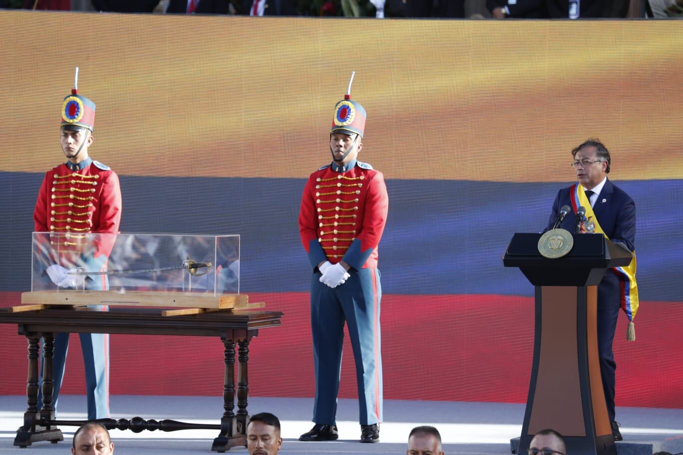 Posesión Presidente Gustavo Petro, discurso con la espada de Bolívar