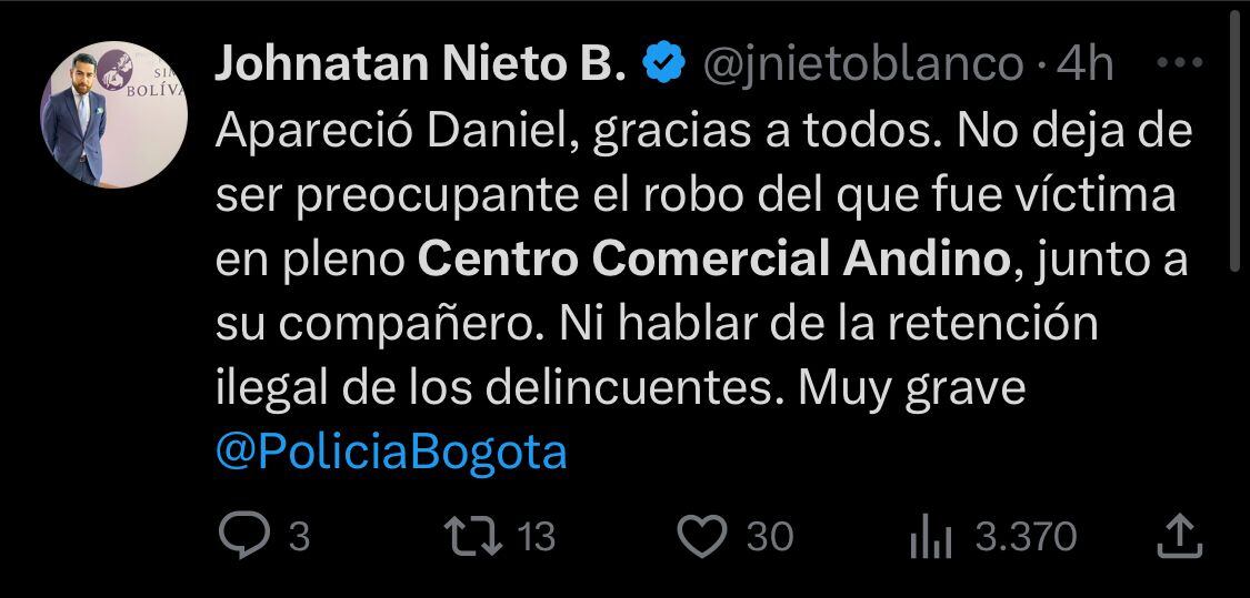 Periodista alertó sobre la desaparición del menor